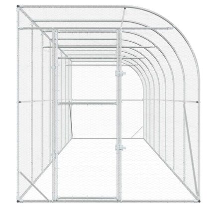 Hønsehus Mod Væg Sølv 600 x 150 x 215 cm Galvaniseret stål