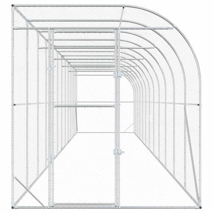 Hønsehus Mod Væg Sølv 600 x 150 x 215 cm Galvaniseret stål