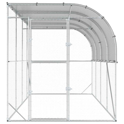 Hønsehus Mod Væg Sølv 600 x 150 x 215 cm Galvaniseret stål