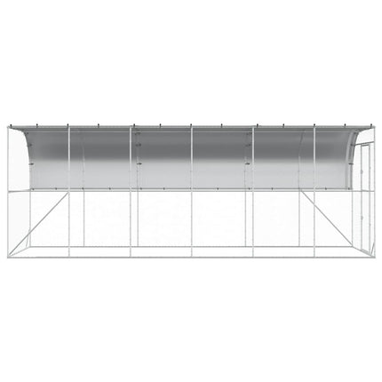 Hønsehus Mod Væg Sølv 600 x 150 x 215 cm Galvaniseret stål