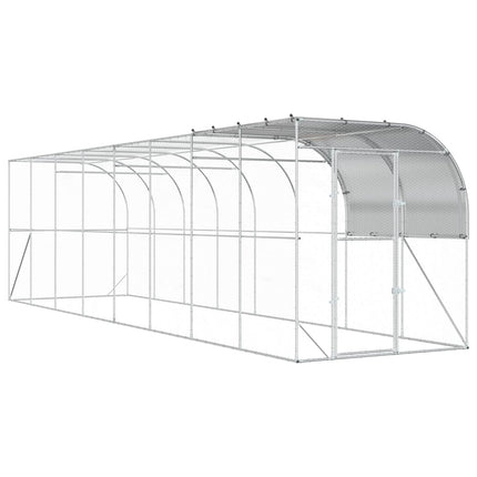 Hønsehus Mod Væg Sølv 800 x 200 x 215 cm Galvaniseret stål