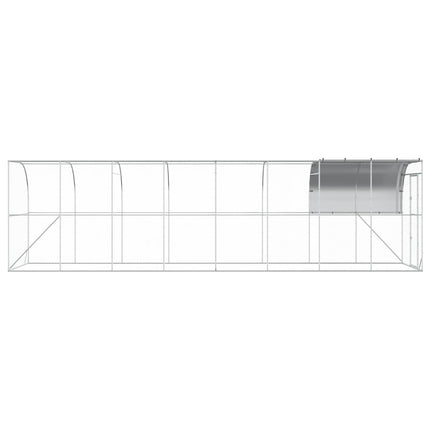 Hønsehus Mod Væg Sølv 800 x 200 x 215 cm Galvaniseret stål