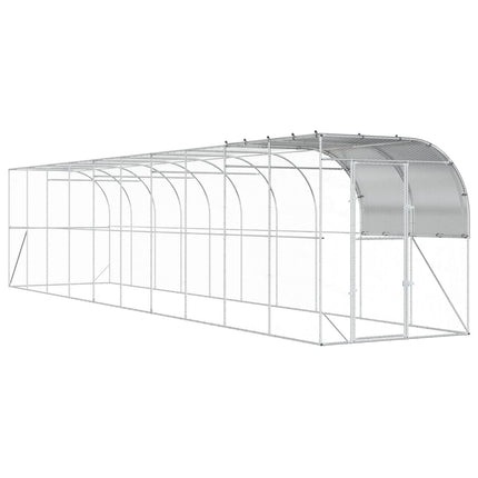 Hønsehus Mod Væg Sølv 1000 x 200 x 215 cm Galvaniseret stål