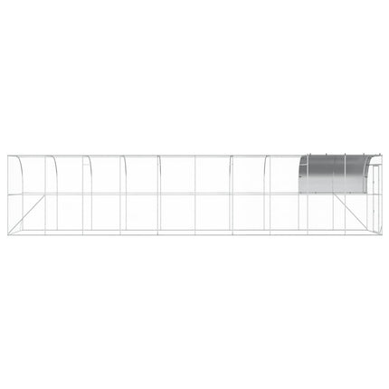 Hønsehus Mod Væg Sølv 1000 x 200 x 215 cm Galvaniseret stål