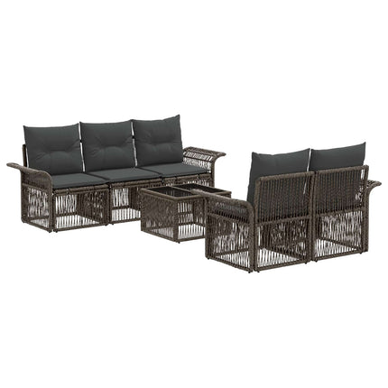 Havesofa Sæt 6 stk. Grå polyrattan