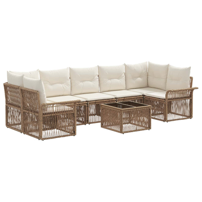 Havesofa Sæt 8 stk. Beige polyrattan