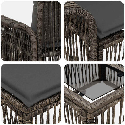 Havesofa Sæt 9 stk. Grå polyrattan