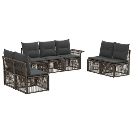 Havesofa Sæt 7 stk. Grå polyrattan