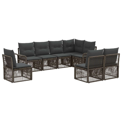 Havesofa Sæt 8 stk. Grå polyrattan