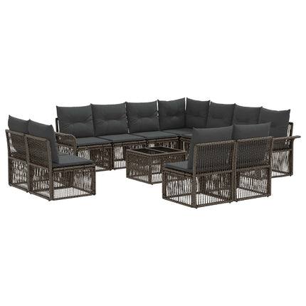 Havesofa Sæt 12 stk. Grå polyrattan
