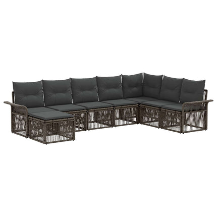 Havesofa Sæt 8 stk. Grå polyrattan
