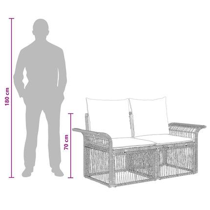 Havesofa Sæt 7 stk. 7-Antal sæder Sort polyrattan