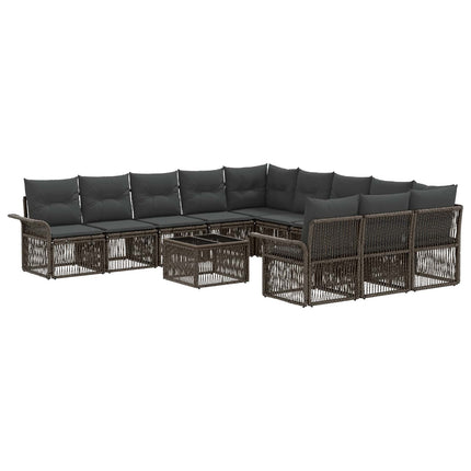 Havesofa Sæt 12 stk. Grå polyrattan