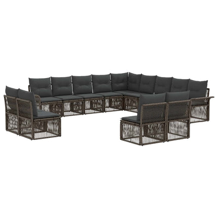 Havesofa Sæt 13 stk. Grå polyrattan