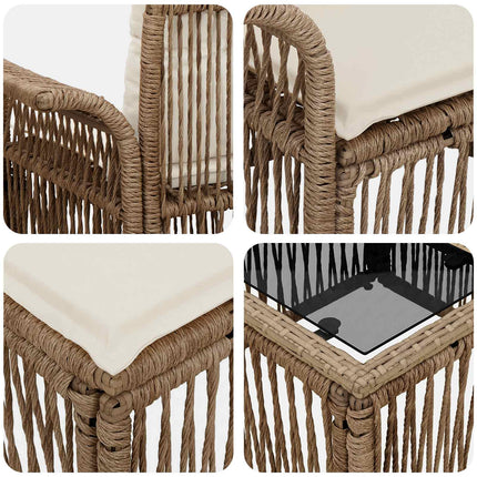Havesofa Sæt 14 stk. Beige og cremehvid polyrattan