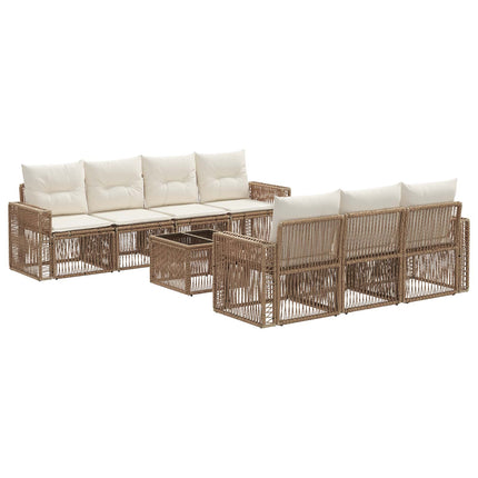 Havesofa Sæt 8 stk. Beige polyrattan