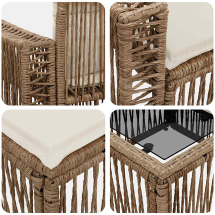 Havesofa Sæt 8 stk. Beige polyrattan