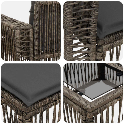 Havesofa Sæt 9 stk. Grå polyrattan