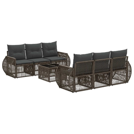 Havesofa Sæt 7 stk. Grå polyrattan