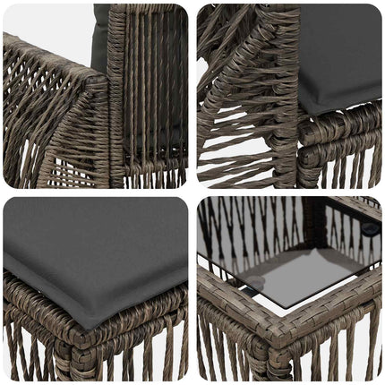 Havesofa Sæt 8 stk. Grå polyrattan