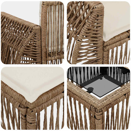 Havesofa Sæt 8 stk. Beige polyrattan