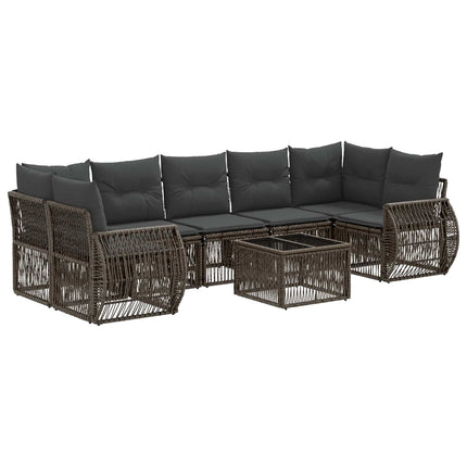 Havesofa Sæt 8 stk. Grå polyrattan