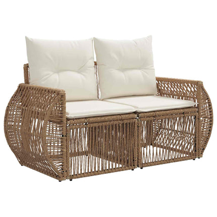 Havesofa Sæt 8 stk. Beige polyrattan