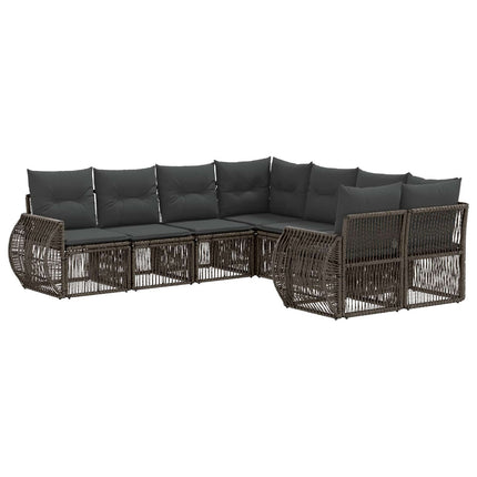 Havesofa Sæt 8 stk. 8-Antal sæder Grå polyrattan