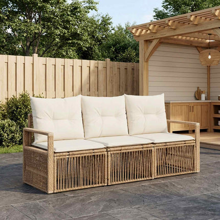 Havesofa Sæt 3 stk. Beige polyrattan