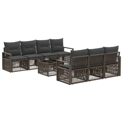 Havesofa Sæt 8 stk. Grå polyrattan