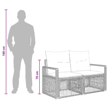 Havesofa Sæt 8 stk. Grå polyrattan