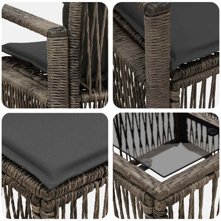 Havesofa Sæt 9 stk. Grå polyrattan