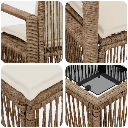 Havesofa Sæt 9 stk. Beige polyrattan