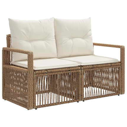 Havesofa Sæt 9 stk. Beige polyrattan