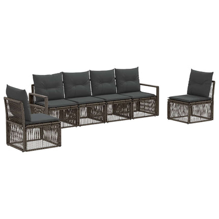 Havesofa Sæt 6 stk. Grå polyrattan