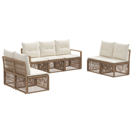 Havesofa Sæt 7 stk. Beige polyrattan