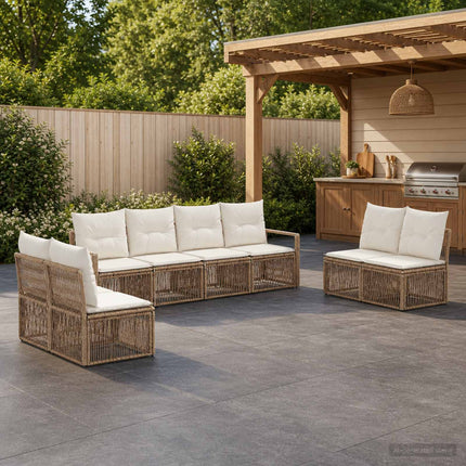 Havesofa Sæt 8 stk. Beige polyrattan