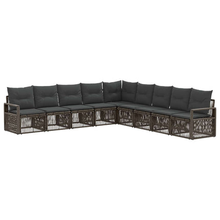 Havesofa Sæt 9 stk. Grå polyrattan