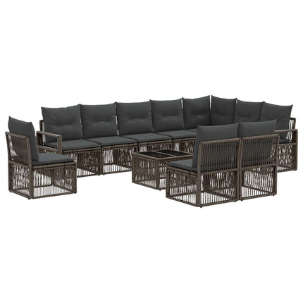 Havesofa Sæt 11 stk. Grå polyrattan