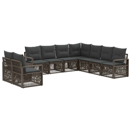 Havesofa Sæt 9 stk. Grå polyrattan