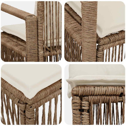 Havesofa Sæt 6 stk. 6-Antal sæder Beige polyrattan