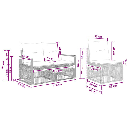 Havesofa Sæt 6 stk. 6-Antal sæder Beige polyrattan