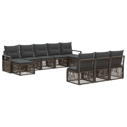 Havesofa Sæt 10 stk. Grå polyrattan