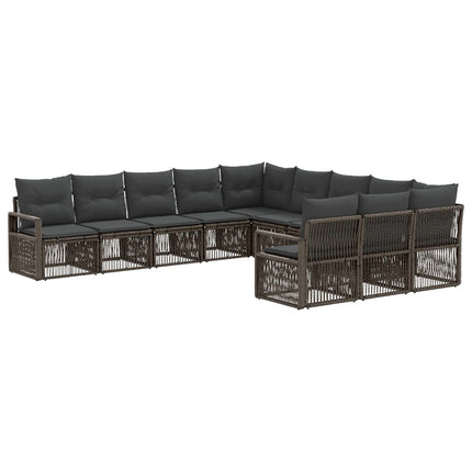 Havesofa Sæt 11 stk. Grå polyrattan