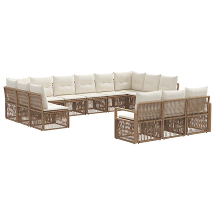 Havesofa Sæt 13 stk. Beige polyrattan