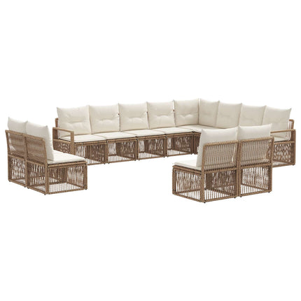 Havesofa Sæt 12 stk. Beige polyrattan