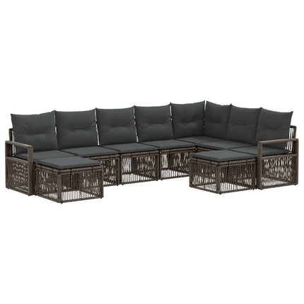 Havesofa Sæt 9 stk. Grå polyrattan