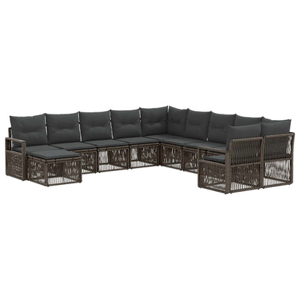 Havesofa Sæt 11 stk. Grå polyrattan