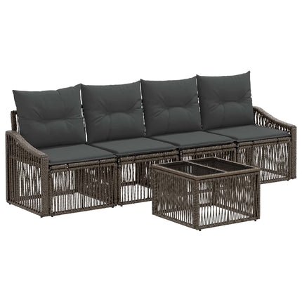 Havesofa Sæt 5 stk. Grå polyrattan