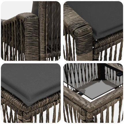 Havesofa Sæt 6 stk. Grå polyrattan